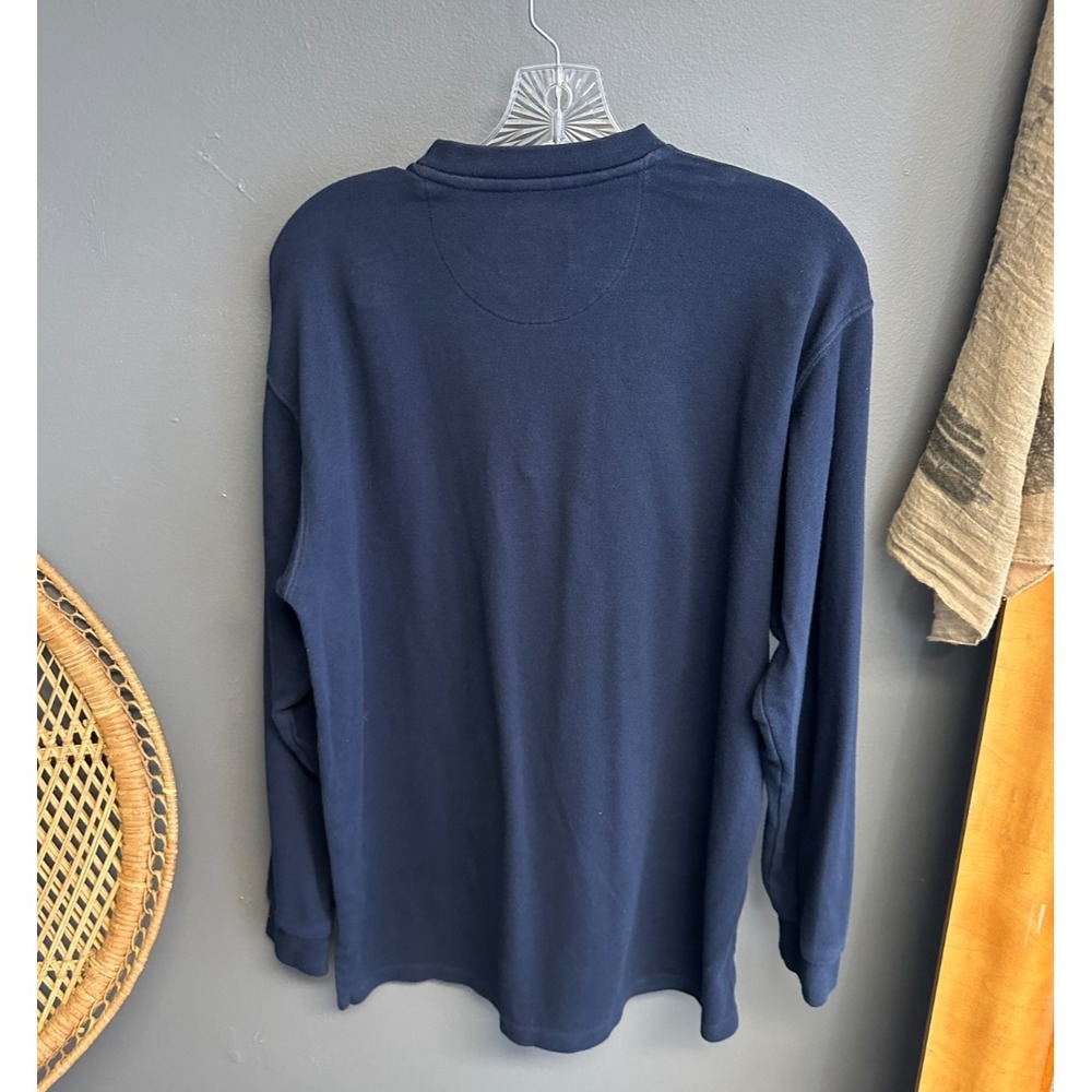 Tyndale FR Mens L Henley 10 CAL / CAT 2 Flame Resistant Navy Blue Long Sleeve - Picture 5 of 7